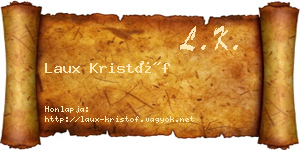 Laux Kristóf névjegykártya